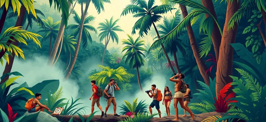 ジャングルの部族を探る冒険映画