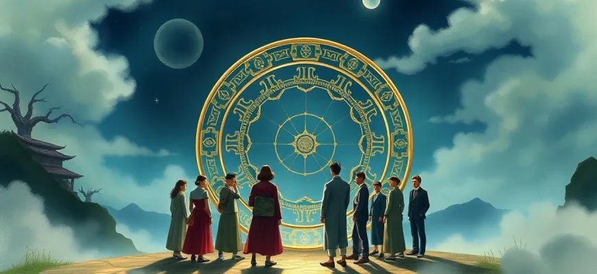 魔法の保護円を描く神秘的な映画の世界