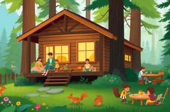 家族向けの森の小屋映画