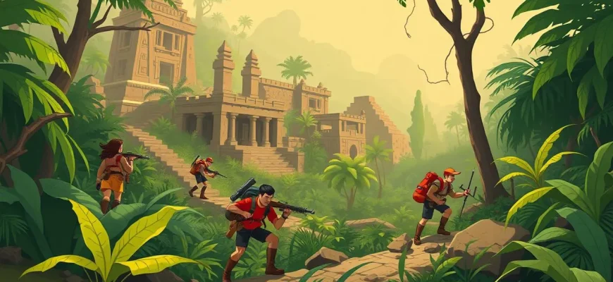 古代の聖域を探るアドベンチャー映画