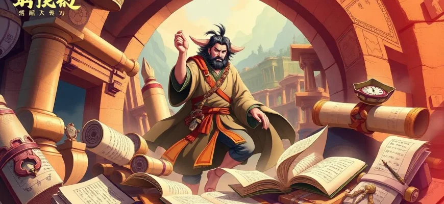 古代のマニュスクリプトを探す冒険映画