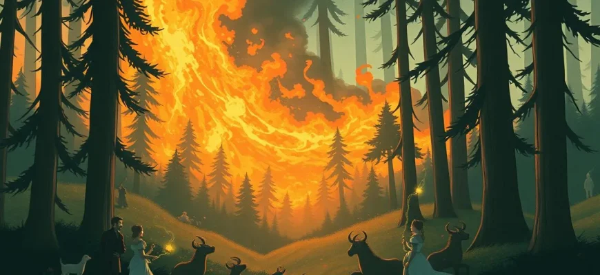 森の火災を描いたファンタジー映画