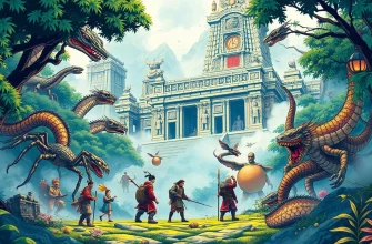 古代の怪物を探る冒険映画