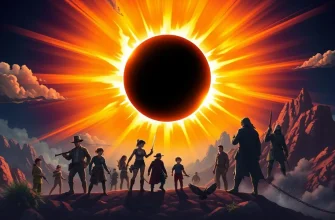 太陽の日食と冒険の映画