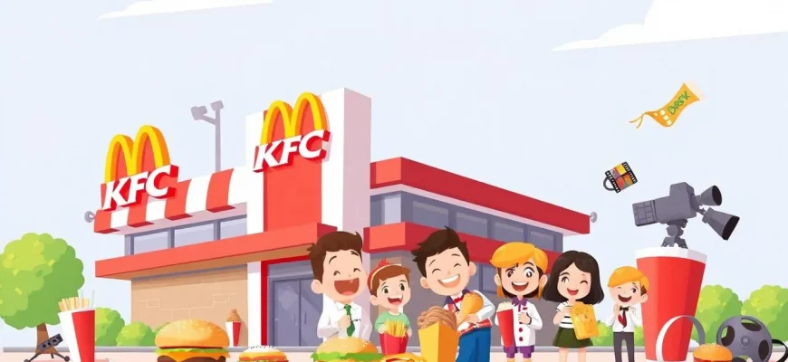 ファストフードを楽しむコメディ映画