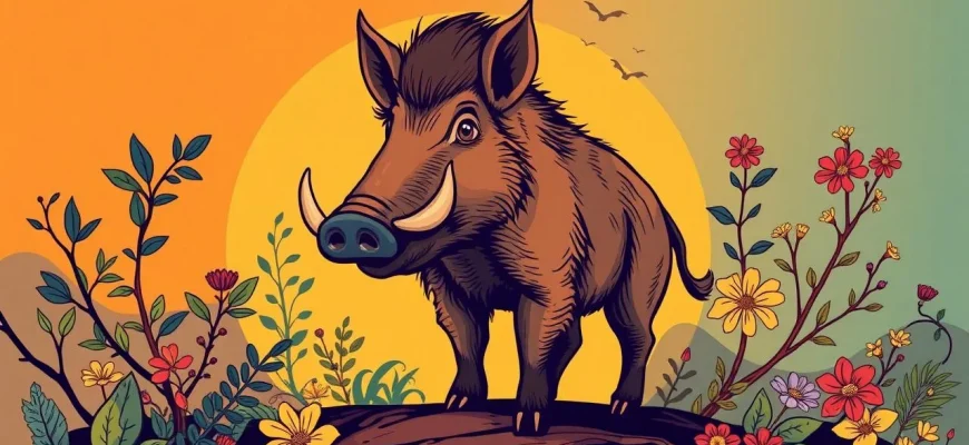 野生のイノシシを探求する冒険映画