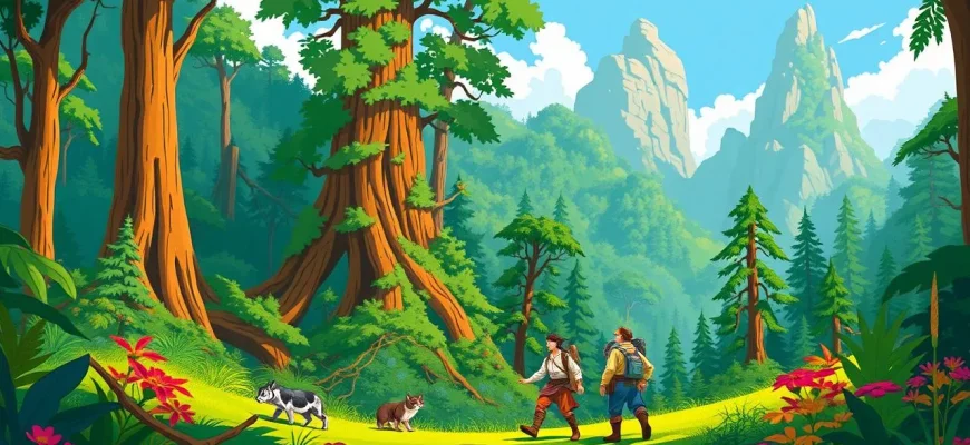 古代の木々を探る冒険映画