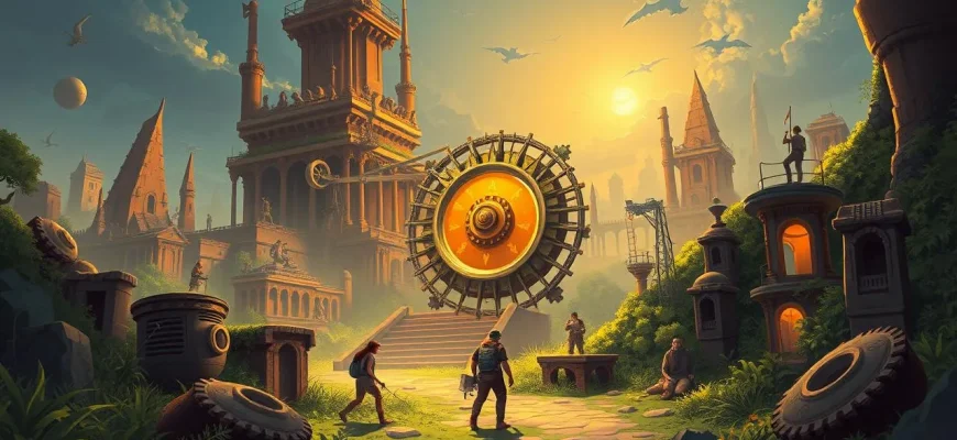 古代の機械を探る冒険映画