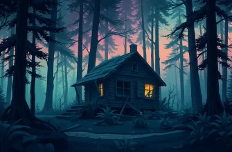 森の小屋のスリラーフィルム