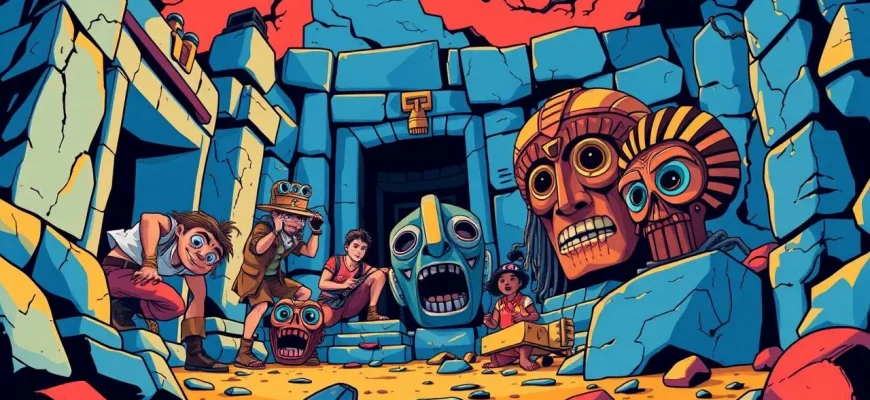 古代の仮面を探す冒険映画