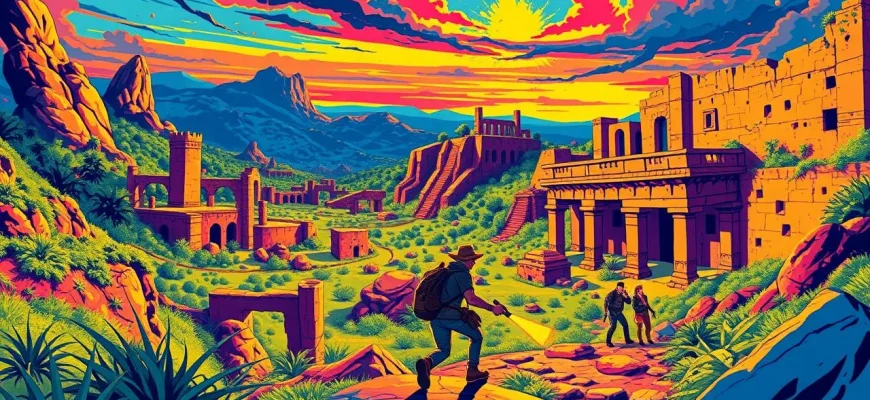 古代の像を探す冒険映画